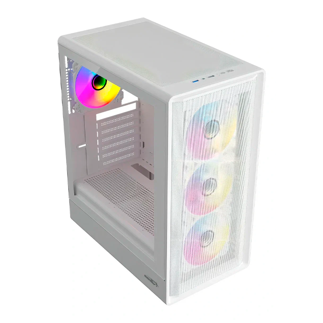 Gabinete Sentey Strega M40 White Templado Mesh 4x12Cm ARGB