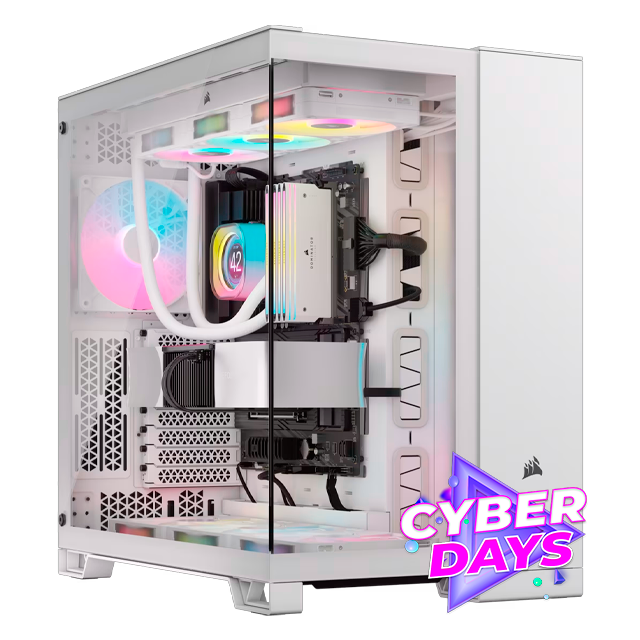 CYBER DAYS Gabinete Corsair 6500X iCUE Link Dual Chamber White 3x120mm ARGB
