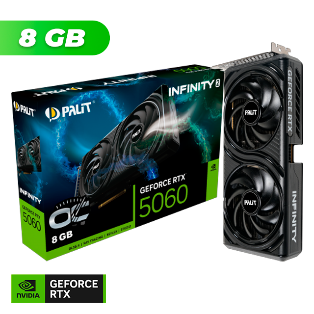 Placa de Video Palit NVIDIA GeForce RTX 5060 INFINITY 2 OC 8GB GDDR7