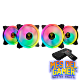 MES GAMER Cooler Fan KIT Gamdias Aeolus M2-1204R Black ARGB (4x120mm + Controladora + Remoto)