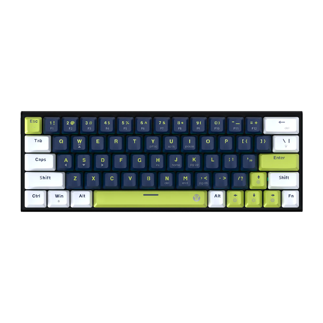 Teclado Fantech Atom63 MK874V2 RGB Mori Blue Mecánico Mini 60% Switch Red Inglés