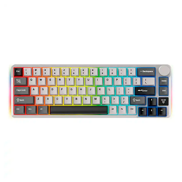 Teclado Fantech Atom PRO66 MK919 RGB Grey  Wireless Bluetooth Mecánico 65% Swtich Red