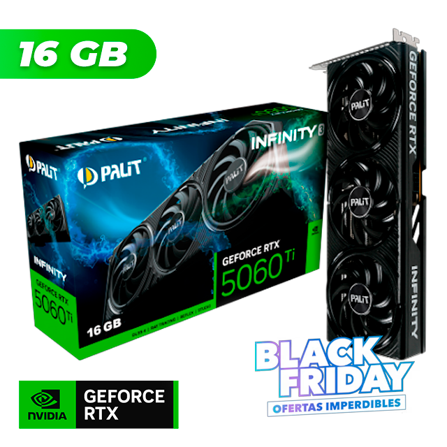 BLACK FRIDAY Placa de Video Palit NVIDIA GeForce RTX 5060 TI INFINITY 3 16GB GDDR7