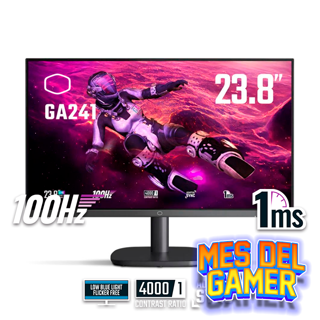 MES GAMER Monitor Gamer Cooler Master GA241 24  100Hz 1Ms VA Adaptive Sync