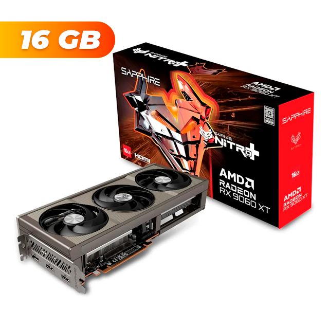 Placa de Video Sapphire Radeon RX 9060 XT NITRO+ 16GB GDDR6