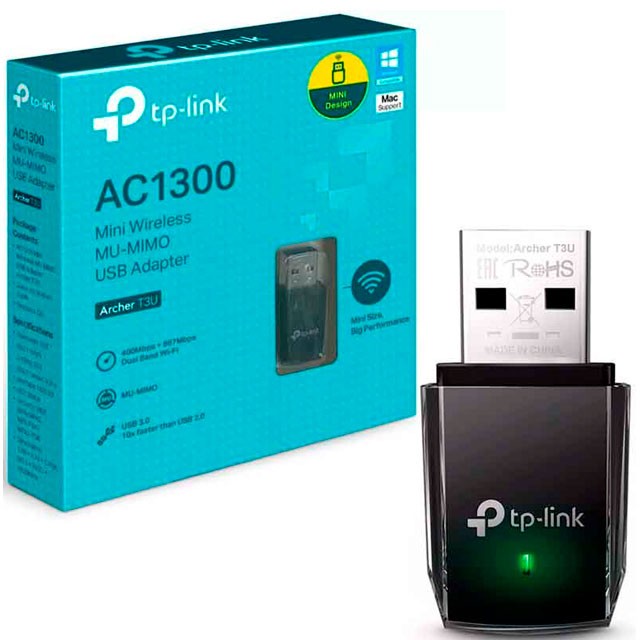 Placa de Red WiFi TP-Link Archer T3U USB Dual Band