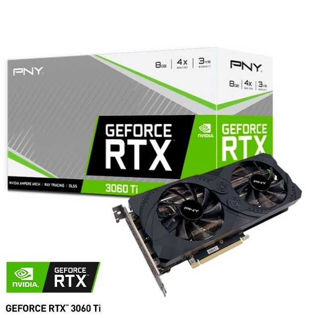 Placa de Video PNY NVIDIA GeForce RTX 3060 TI Uprising Dual Fan 8Gb GDDR6 LHR