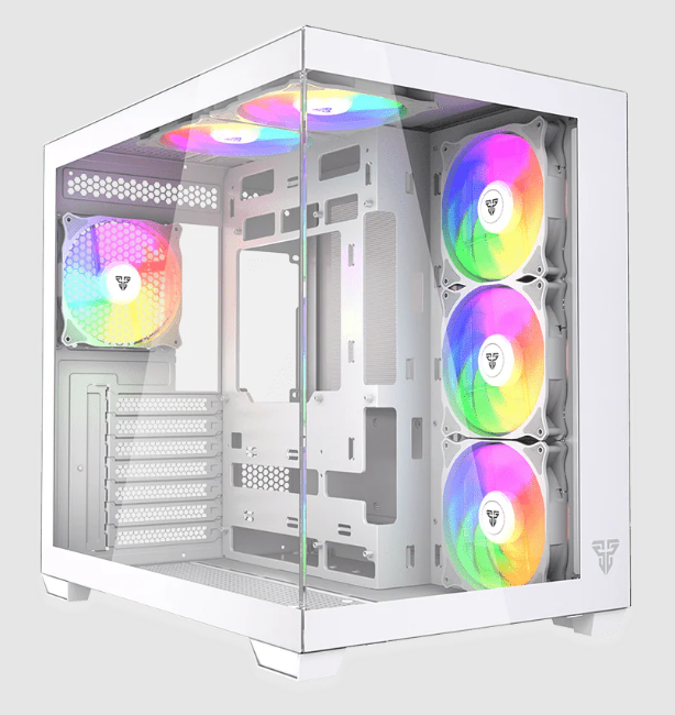 Gabinete Fantech Lumina CG85 White Templado Panoramic  6x120mm ARGB