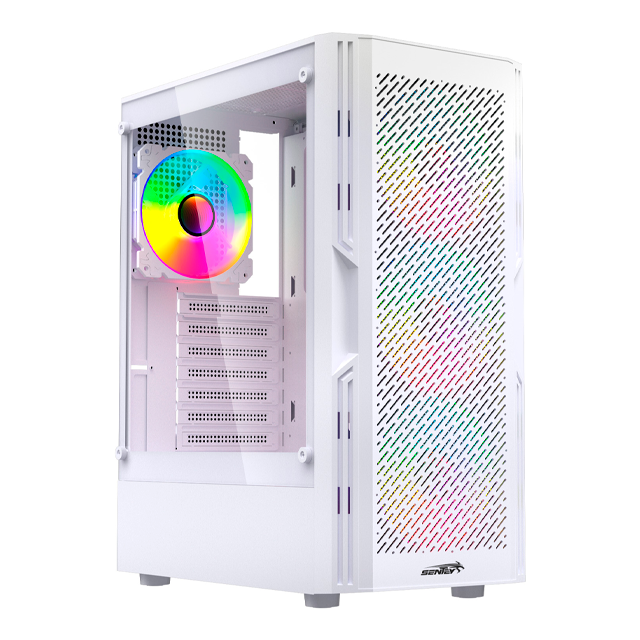 Gabinete Sentey Hunter White Templado 4x12cm ARGB