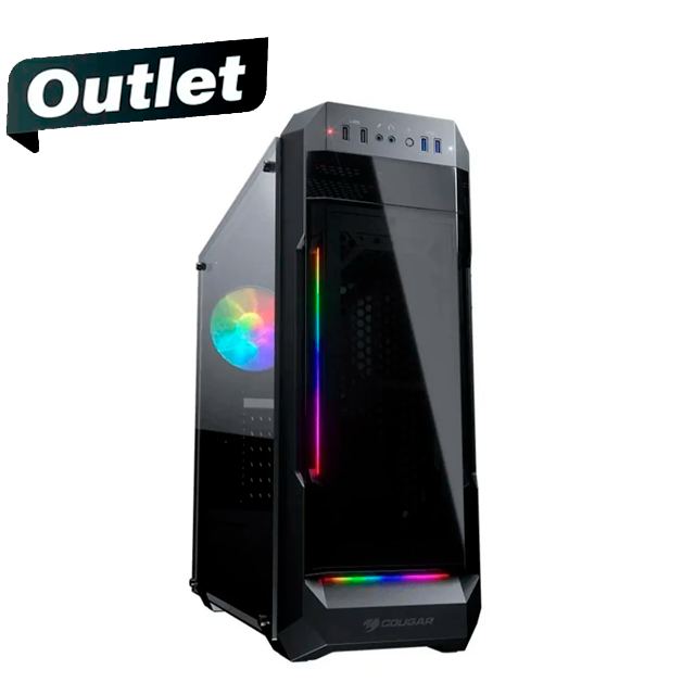 OUTLET GABINETE COUGAR MX331-T TEMPLADO ILUMINACIÓN FRONTAL 1X12CM ARGB