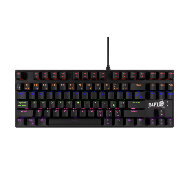 Teclado Raptor Fireclaw M87 Mecánico Retroiluminado Switch Red Outemu