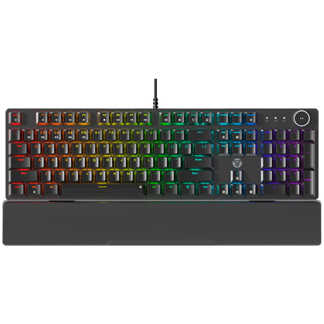 TECLADO FANTECH MAXPOWER II MK894 RGB BLACK KNOB MECÁNICO 100% SWITCH LEMON ZEST INGLÉS