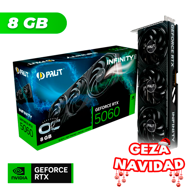 NAVIDAD Placa de Video Palit NVIDIA GeForce RTX 5060 INFINITY 3 OC 8GB GDDR7