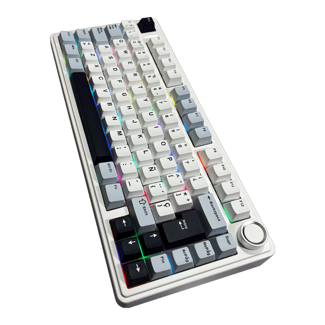 Teclado Aula F75 Wireless Blue White Purple Mecánico 75% Rainbow RGB Switch Reaper Español