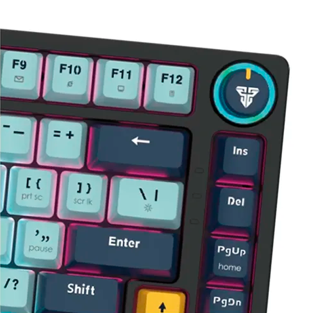 Teclado Fantech Atom81 MK875V2 RGB Mizu Sky Blue Mecánico 75% Switch Taro Inglés