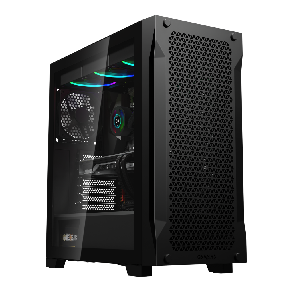 Gabinete Gamdias Athena P1 Lite Black Templado Mesh 1x12cm