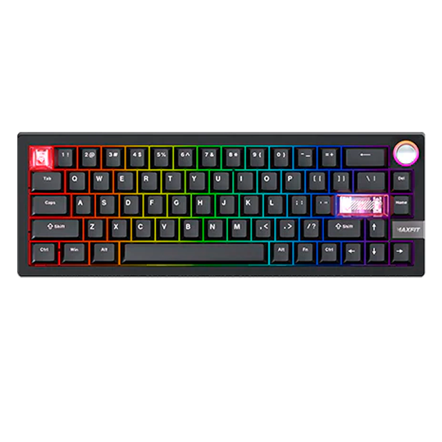 Teclado Fantech Maxfit6 MK920 RGB Black Wireless Bluetooth Mecánico 65% VIA Switch Brown