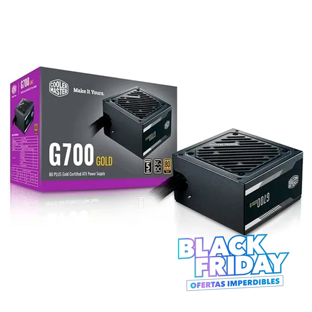 BLACK FRIDAY Fuente Cooler Master G700W 700W 80 Plus Gold S/Cable