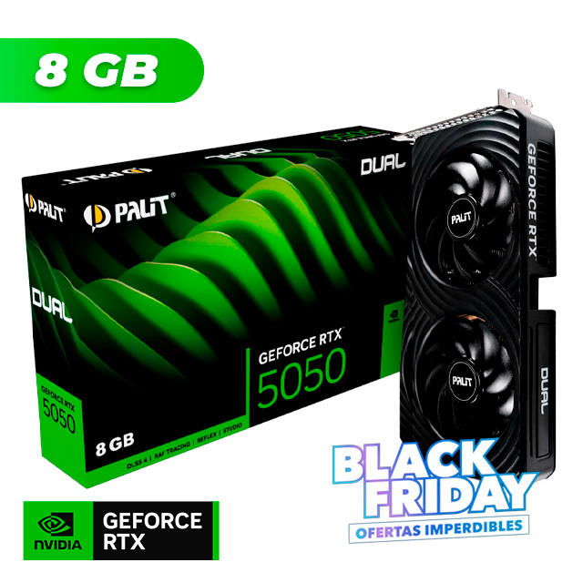 BLACK FRIDAY Placa de Video Palit NVIDIA GeForce RTX 5050 DUAL 8GB GDDR6