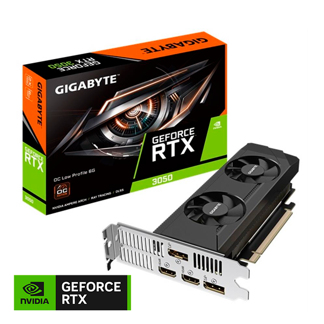 Placa de Video Gigabyte NVIDIA GeForce RTX 3050 LP OC 6Gb GDDR6
