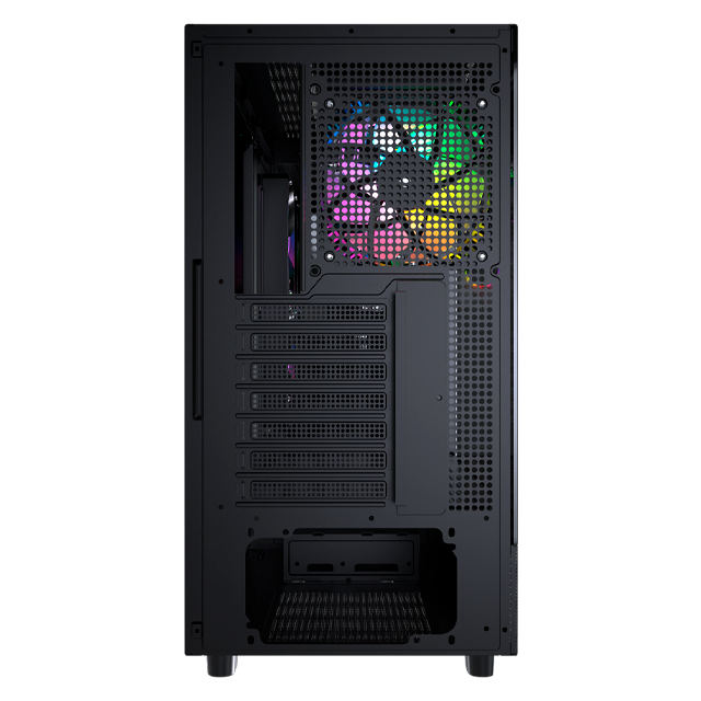 Gabinete Fantech Lumina L CG86 Black Templado Panoramico Full Tower 6x120mm ARGB