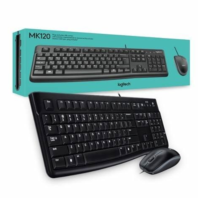 Kit Teclado y Mouse Logitech MK120 Cableado