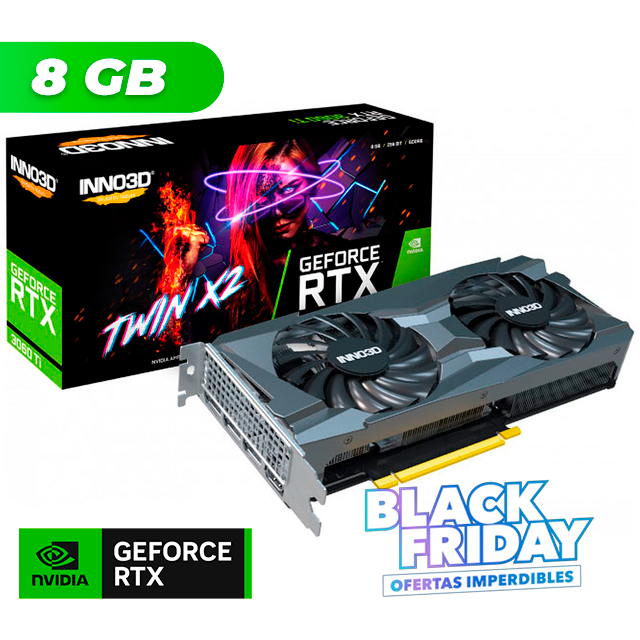 BLACK FRIDAY Placa de Video Inno3D NVIDIA GeForce RTX 3060 TI TwinX2 8GB GDDR6 LHR