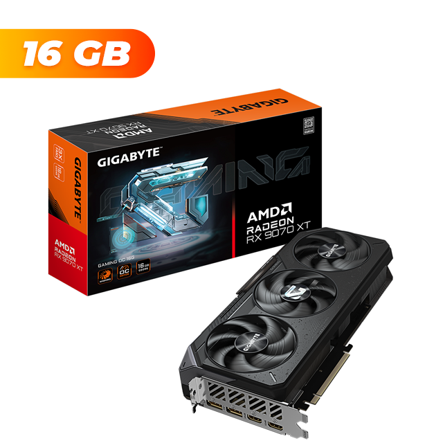 NAVIDAD Placa de Video Gigabyte Radeon RX 9070 XT GAMING OC 16Gb GDDR6