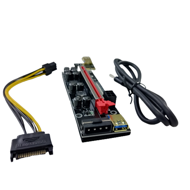 Cable Riser PCI-E 16x a 1x USB 3.0 Molex + 6 Pin Ver011 Pro Minería