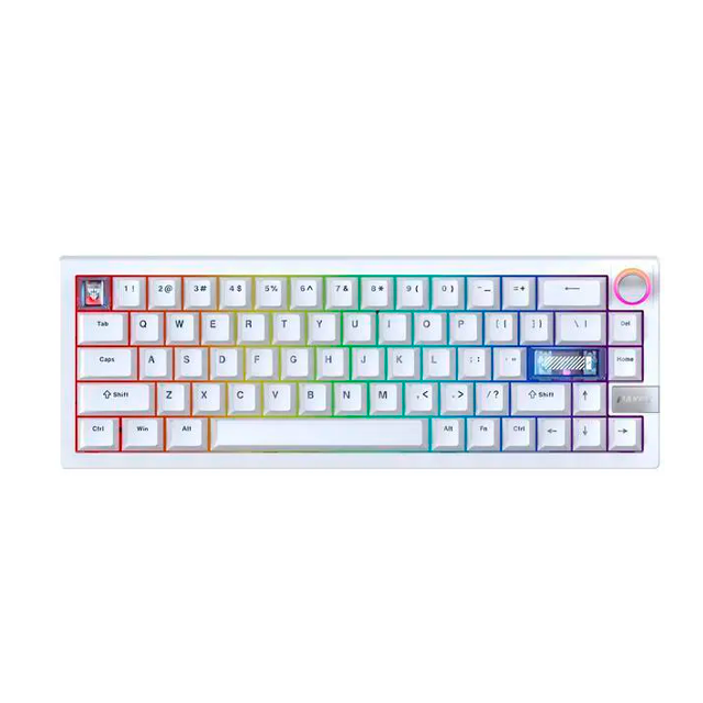 Teclado Fantech Maxfit6 MK920 RGB White Wireless Bluetooth Mecánico 65% VIA Switch Brown