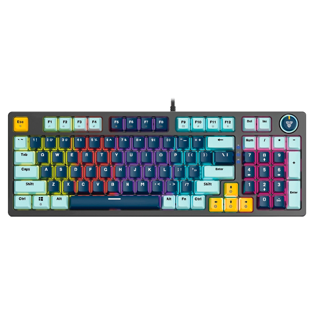Teclado Fantech Atom96 MK890V2 RGB Mizu Sky Blue Mecánico 96% Switch Red Inglés