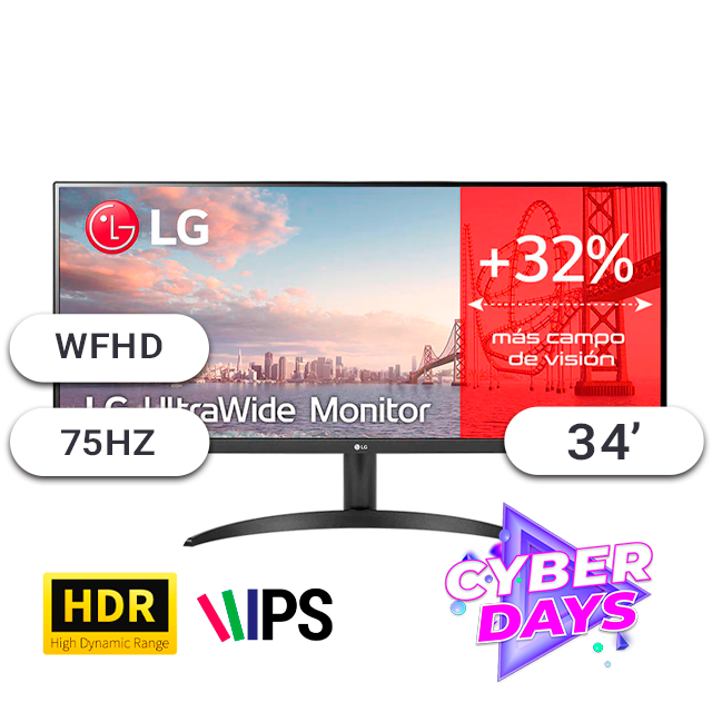 CYBER DAYS Monitor LG 34 UltraWide 34WP500-B 21:9 IPS HDR HDMI