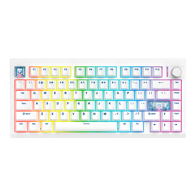 Teclado Fantech Maxfit8 MK921 RGB White Wireless Bluetooth Mecánico TKL VIA Swtich Brown