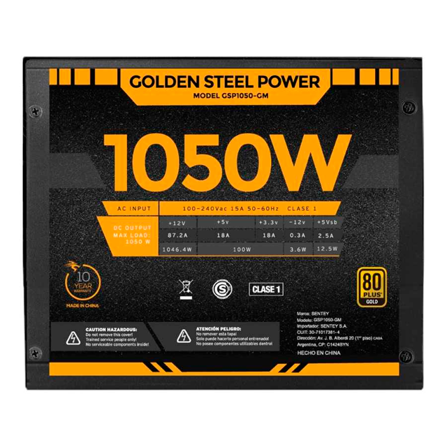 Fuente Sentey GSP1050-GM 1050W 80 Plus Gold Full Modular ATX 3.1 PCie 5.1