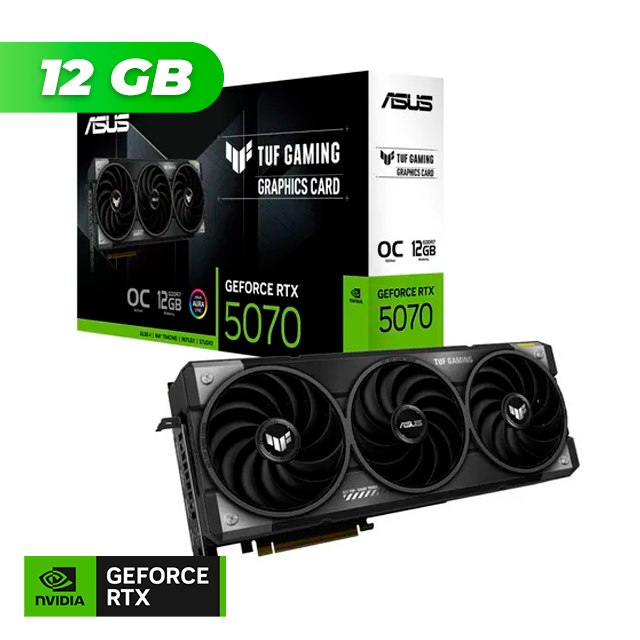 Placa de Video ASUS NVIDIA GeForce RTX 5070 TUF GAMING OC 12GB GDDR7