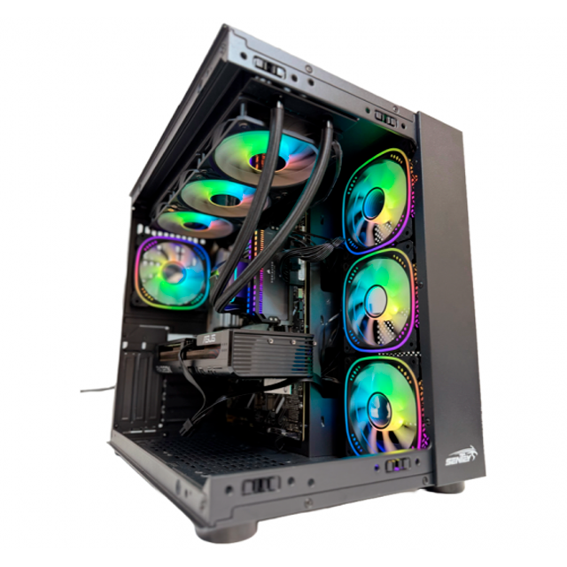 Gabinete Sentey A30 ARGB GS-8100 Black Templado Controladora + C/Remoto 4x12Cm ARGB