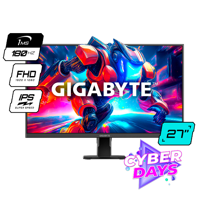 CYBER DAYS Monitor Gamer Gigabyte GS27FA 27 IPS Edge 180Hz 1Ms HDMI/DP