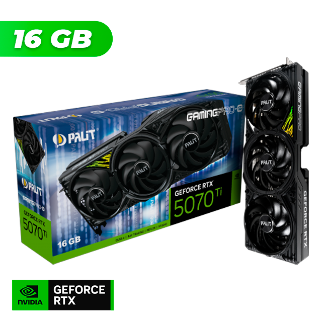 Placa de Video Palit NVIDIA GeForce RTX 5070 TI GAMING PRO S 16GB GDDR7