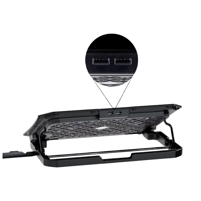 Soporte Base Refrigerante Notebook Fantech NC14 RGB USB A Negro + Soporte Celular