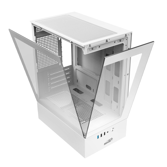 Gabinete Sentey Walker 360 White Templado Control Remoto 6x12Cm ARGB