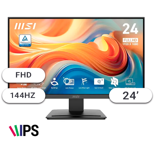 Monitor Gamer MSI PRO MP243L E14 24 IPS 144HZ VGA/HDMI