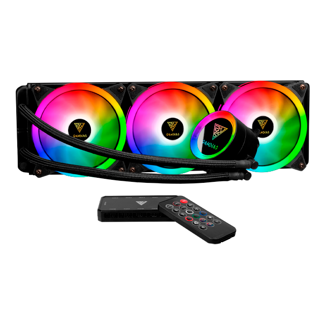 NAVIDAD Cooler CPU Watercooler Gamdias Chione P2-360R 360mm ARGB Control Remoto