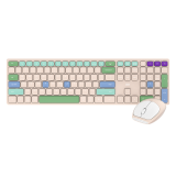 KIT TECLADO Y MOUSE FANTECH GO POP WK895 BEIGE WIRELESS BLUETOOTH