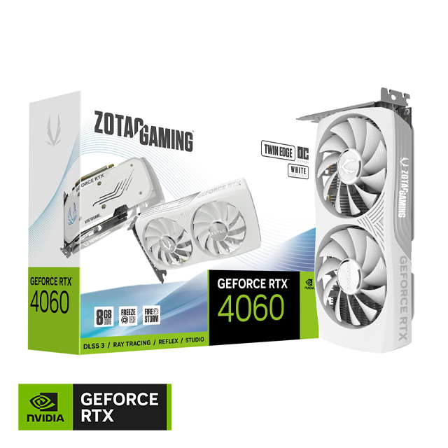 Placa de Video ZOTAC GeForce RTX 4060 Twin Edge OC White Edition 8Gb GDDR6X