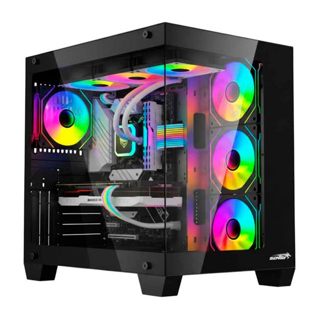 Gabinete Sentey A35 PWM Black Templado 4x12cm ARGB
