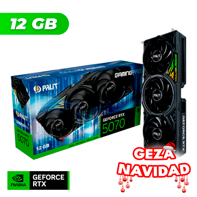 NAVIDAD Placa de Video Palit NVIDIA GeForce RTX 5070 GAMING PRO 12GB GDDR7