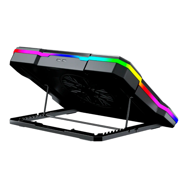 Soporte Base Refrigerante Notebook Fantech NC22 RGB USB A C Negro + Soporte Celular