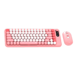 KIT TECLADO Y MOUSE FANTECH GO MOCHI65 WK898 PINK WIRELESS BLUETOOTH MECÁNICO 65%
