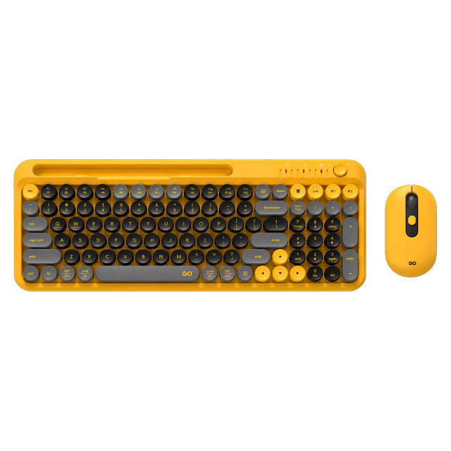 KIT TECLADO Y MOUSE FANTECH GO MOCHI101 WK899 YELLOW INALÁMBRICO BLUETOOTH 96% INGLÉS