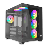 Gabinete Fantech Lumina CG85 Black Templado Panoramic 6x120mm ARGB